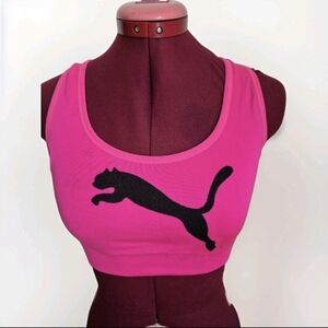 Puma Fuchsia Sports Bra with Black Logo